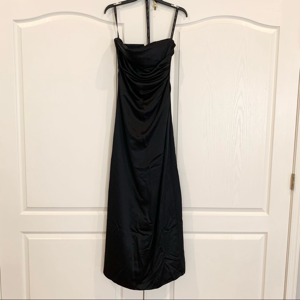 Black Formal Strapless Bridesmaid Gown